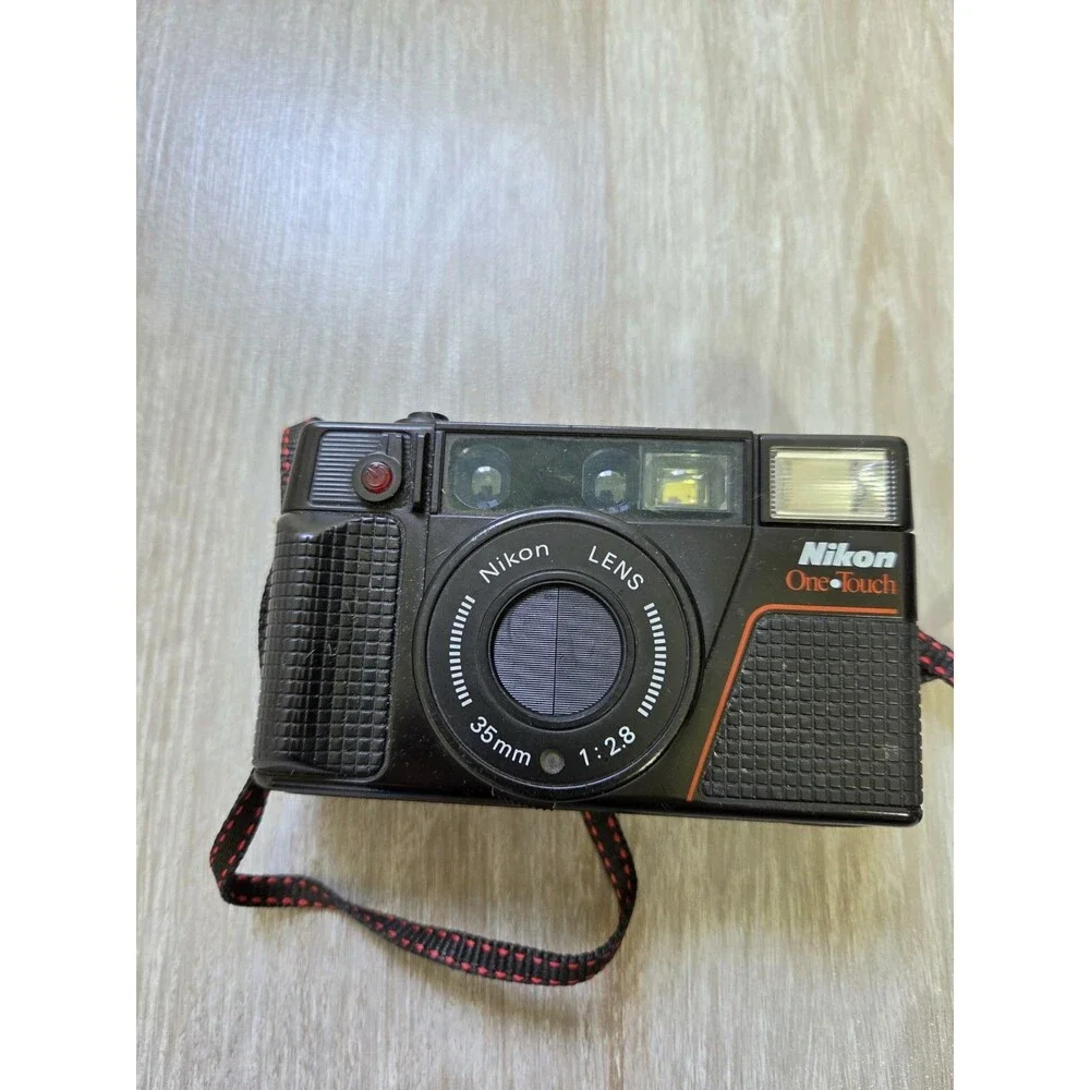 Nikon One Touch 35mm Point & Shoot Film Camera Black Vintage Untested Japan